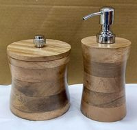 Ensemble d'accessoires de salle de bain en bois gravé de feuilles pour décoration Ensemble de salle de bain de luxe pour la maison ou l'hôtel