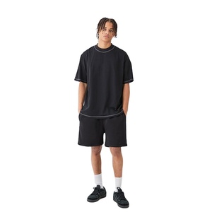 Conjunto de Dos Piezas de Verano para Hombre, Diseño Formal, Ligero, Talla Grande, de Algodón, Liso, Personalizado, de Alta Calidad, Transpirable y de Secado Rápido - Product Image 1