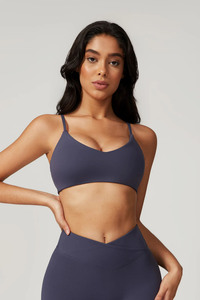 Wholesale Custom Logo 2 Piece Set Women Sports Bra & High Waist <b>Flare</b> <b>Leggings</b> Set Navy High Impact Gym Wear Yoga Women's Sets - Product Image 5