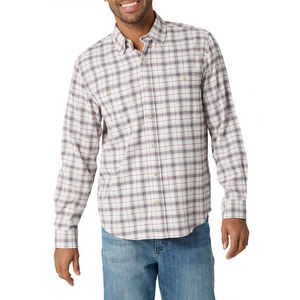 เสื้อเชิ้ตผ้าสักหลาดสำหรับผู้ชายผ้าฝ้าย100% ลายสก๊อตเส้นด้ายยาวย้อมผ้าเเมนต์แบบตัดตามสั่ง - Product Image 1