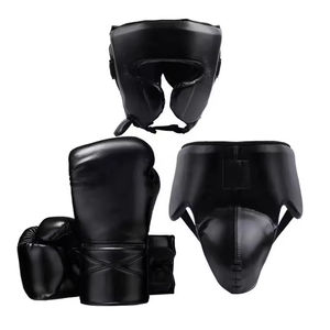 Ensemble de gants de boxe Winning pour la compétition de boxe, vente en gros, cuir noir, Winning, cuir véritable, ensembles de boxe - Product Image 4