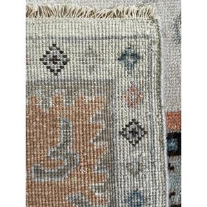 Alfombra de Lana Lavable de Alta Calidad, Anudada a Mano, Estilo Oushak, Antideslizante, Diseño Rectangular Tradicional Único para el Hogar, Simétrica, Color Cielo - Product Image 2