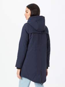 Vente en gros de parka Maastricht bleu nuit pour femmes veste d'hiver courte respirante à bulles matelassée en peluche tricotée - Product Image 2