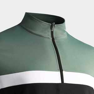 Camiseta Deportiva de Manga Larga con Cierre de Cremallera para Hombre, Logotipo Personalizado, Compresión para Gimnasio, Ajuste Muscular, Entrenamiento, Lisa, Elástica, Primavera - Product Image 3