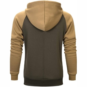 Sudadera con capucha raglán azul y gris para hombre, sudadera con mangas en contraste, sudadera deportiva bicolor, diseño personalizado - Product Image 5