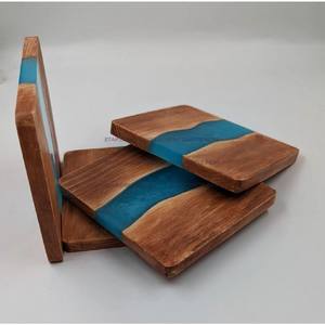 Posavasos indio único de madera mejor posavasos para bebidas resina epoxi mejor posavasos de madera posavasos té cerveza café mejor posavasos - Product Image 4