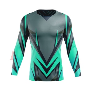 Custom Wholesale Custom Logo <b>Men</b> Long Sleeve <b>Compression</b> Rash Guard Quick Dry Polyester Spandex Fitness Wear Gym <b>Shirt</b> - Product Image 1