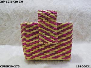 <b>Straw</b> Woven Storage <b>Basket</b> Women Bohemian Style Beach Eco Friendly Open Top Two Handles Modern Casual <b>Straw</b> Kauna <b>Basket</b> Type - Product Image 2