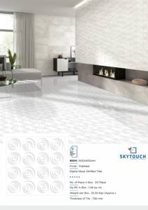 Azulejo de piso de porcelana pulida Villa Mármol Piedra China Superficie de ácido metálico Juego de comedor interior en mármol de color - Product Image 5