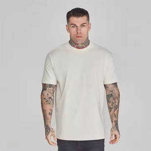 Camiseta de gran tamaño ecológica de 100% algodón para hombre, ajustada, con hombros caídos, Calle/informal, peso pesado, patrón liso en blanco - Product Image 2