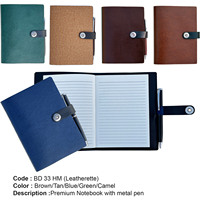 Carnet à spirales A5 de qualité supérieure avec couverture en cuir et fermeture métallique pour l'école et le bureau