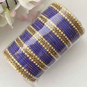 Vintage Custom Design Trendy High-quality Wedding Jewelry Elegant Multi-Color Pearl Stone Bridal <b>Bangles</b> Geometric Pattern Gold - Product Image 5