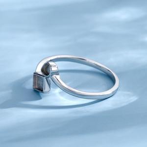 Anillo de leche materna rectangular de Plata de Ley 925 auténtica, joyería de recuerdo de ceniza DIY, anillo conmemorativo de piedra natal, joyería personalizada - Product Image 5