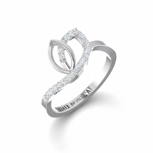 Anillo de Lujo Elegante para Mujer en Oro de 14K y 20 Diamantes Naturales con Corte Brillante |   Opciones de Oro Blanco/Amarillo/Rosa de 0.20Ctw, Chapado en Rodio - Product Image 1