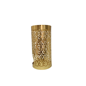 Bougeoir en métal doré martelé de qualité supérieure avec couvercle Lotus Bougeoir décoratif pour la maison pour anniversaire et Noël - Product Image 2