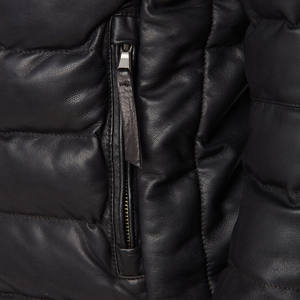 With Side Pocket Black Color Full Zipper Style Design Premium Quality Hand Made <b>Puffer</b> <b>Jacket</b> For Men Wear - Product Image 6