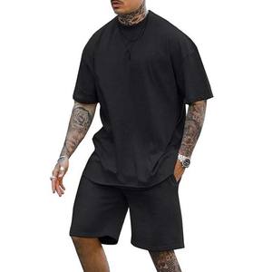 Ropa básica de marca personalizada para hombre, conjuntos de pantalones cortos y camisetas de talla grande para hombre, 100% algodón, venta al por mayor - Product Image 5