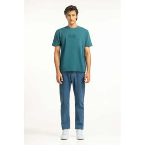 T-shirt en coton molletonné épais à manches courtes pour homme, coupe décontractée, col rond, avec logo personnalisé en relief – Vente en gros OEM/ODM pour marques privées - Product Image 6