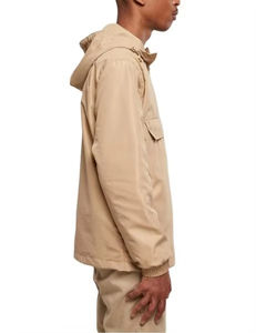 Wholesale Customizable Men's Winter Plus Size Printed Windbreaker Tracksuit Set Breathable Jacket & Hooded Shorts Solid Pattern - Product Image 4