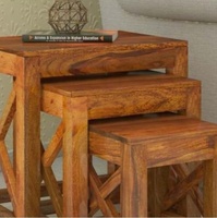 Table basse carrée en bois de mangue massif