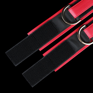 Новые красно-черные наручники на липучке для фиксации запястий, регулируемые, для БДСМ-игр, фетиш-игрушка для взрослых - Product Image 4