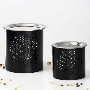 Brûleur d'encens de qualité supérieure pour les exportations Brûleur de parfum de style luxe avec revêtement noir en filet de coupe attrayante - Product Image 6