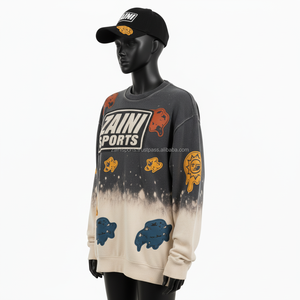 Sudadera para Mujer con Efecto Desgastado por el Sol, 350GSM, Felpa de Algodón Suave, Tinte Degradado con Parche Colorido y Logotipo Personalizado, Sudadera Transpirable para Mujer - Product Image 4