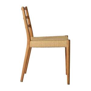 เก้าอี้รับประทานอาหารแบบเรียบง่ายของฮันส์ที่ทำจากโครงไม้สักเนื้อแข็งและที่นั่งเชือกทอที่มีผิวแบบธรรมชาติสำหรับใช้งานในร่มและกลางแจ้ง - Product Image 6