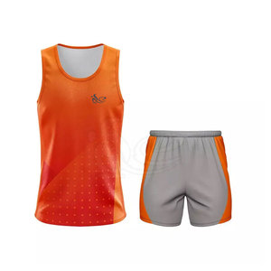 Uniforme de pista y campo con impresión de logotipo personalizado al por mayor, diseño de conjunto con características sencillas, diseño personalizado, uniforme de ropa para correr barato - Product Image 1