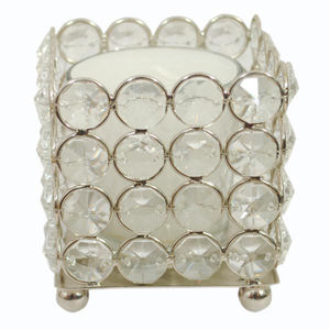 Meilleure vente de bougeoir votif de luxe de bonne qualité en métal et cristal de taille moyenne bougeoir t-light d'intérieur pour décoration de mariage - Product Image 5