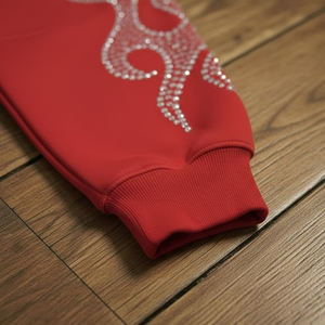 Survêtement personnalisé avec logo imprimé en strass, effet délavé, pour homme, prix ajustable, survêtements en strass pour homme - Product Image 4