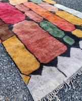 Tapis marocain Beni Mrirt coloré fait main en laine véritable, tapis amazigh personnalisé, tapis de luxe