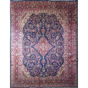 Tapis vintage authentiques de qualité supérieure, noués à la main, motif médaillon tissé, en mélange de laine pure et de coton, pour la maison, le bureau ou les sols. - Product Image 1