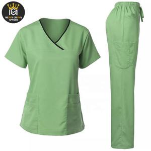 Vente chaude femmes hôpital gommage uniforme ensemble fabriqué au Pakistan bon matériel taux de gros gommage uniforme - Product Image 1