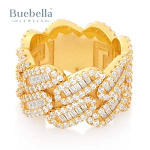 Anillo de moissanita de diamante totalmente helado de Plata de Ley 925, joyería fina personalizada, colección de Hip Hop para hombres - Product Image 2