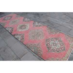 Turkish Rug, <b>Runner</b> 3.4x11.5 ft Rug, <b>Red</b> Floral Rug - Product Image 2
