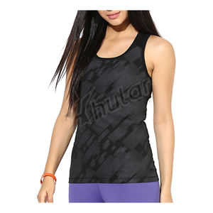 Femmes décontracté gymnastique entraînement débardeur Sexy licou col en v minceur broderie respirant extensible tricoté tissu rembourré sans manches - Product Image 6