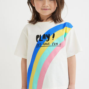 Vêtements de sport décontractés pour filles T-shirt confortable en coton à col en V T-shirt tricoté à la mode à col en V - Product Image 2