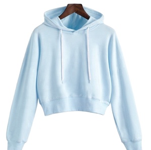 Nueva moda Sudadera con capucha para mujer Top corto de manga larga Ropa de calle de invierno suelta con estilo - Product Image 2
