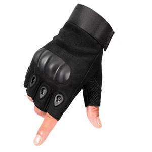 Gants tactiques en cuir indestructibles en gros avec protection anti-coupure, gants noirs mi-doigts pour hommes, Pakistan - Product Image 3