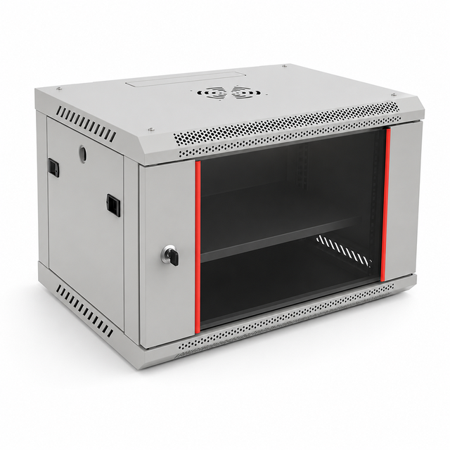 Network Cabinet 19 Inch 4U 6U 12U Wall Mount Cabinet Server Rack with Cooling Fans SPCC Steel Flat Packed DDP Ship