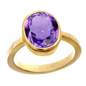 Certified Natural Amethyst Katela Gemstone <b>Rings</b> Oval Cut <b>Diamond</b> Bezel Setting for Everyday Wear Buy Now! - Product Image 1