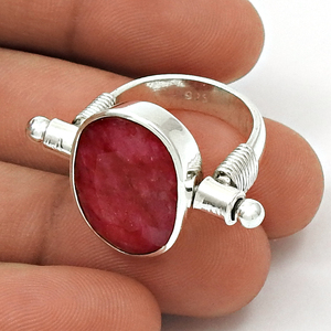 Producto superior de alta calidad 925 plata esterlina rubí natural piedra preciosa anillo de forma ovalada para mujer niñas compromiso joyería mayorista