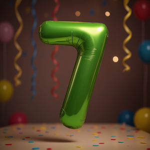 Palloncino Foil Numero 7 Verde 100 Cm per Decorazioni Festa, Riempibile con Elio - Product Image 3