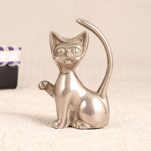 Prensapapeles de Metal Vintage con Forma de Gato, Ecológico, con Acabado Dorado, Perfecto para la Decoración de la Mesa del Estudio o la Oficina - Product Image 1