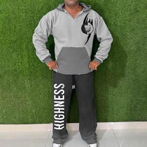 Nuevo Conjunto Deportivo Térmico para Hombre, Talla Grande, Estilo Urbano, con Cremallera, Transpirable, de Forro Polar, con Logotipo Personalizado, OEM - Product Image 1