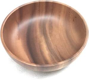 Grand saladier contemporain en bois d'acacia naturel écologique Orrizen pour les mariages, vaisselle standard Salinas - Product Image 1