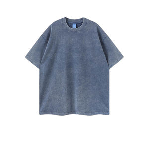 เสื้อยืดผ้าลดกรดไซส์ใหญ่พิเศษของผู้ชายเสื้อยืดผ้าฝ้าย100% ทรงหลวมคอกลมทรงหลวมสำหรับใส่กลางแจ้งในฤดูร้อน - Product Image 2