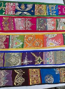 Fil multicolore Polyester écologique Rayonne Broderie indienne Bordure de dentelle Tissus de bonne qualité Décorations de chaussures pour femmes - Product Image 5