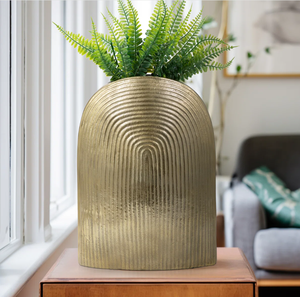 Jarrón de Metal de latón y hierro hecho a mano, nuevo diseño antiguo para decoración del hogar y la Oficina, maceta de boda para jardín y uso en interiores - Product Image 1